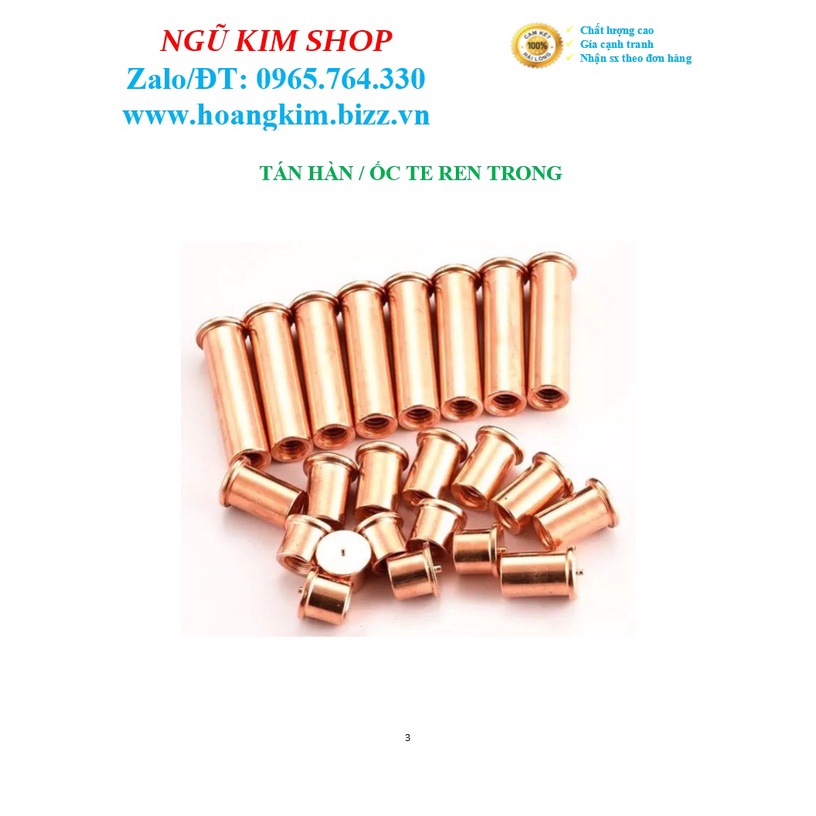 TÁN HÀN _ ECU HÀN _ ỐC TE REN TRONG M3, M5, M6, M8