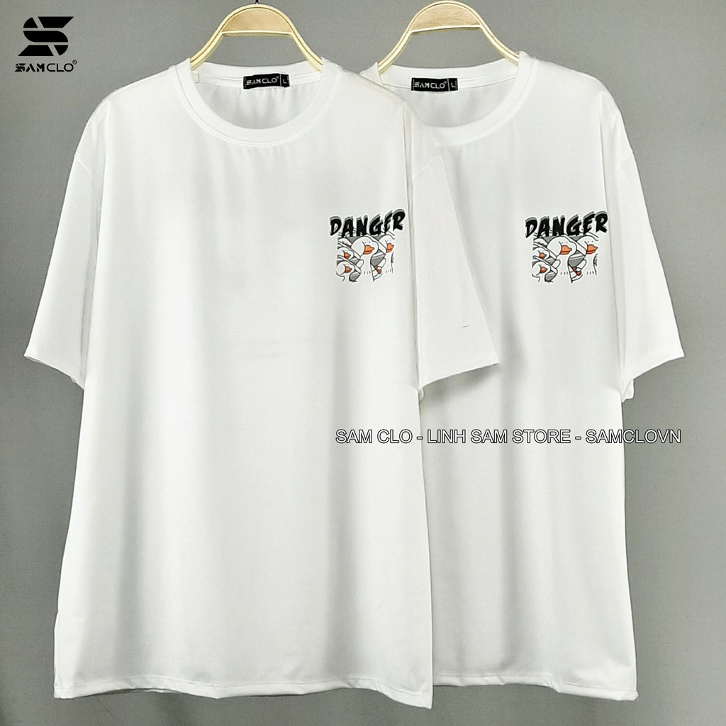 Áo thun tay lỡ nam nữ SAM CLO phông form rộng dáng Unisex, mặc lớp, nhóm, cặp in HÌNH VỊT DANGER