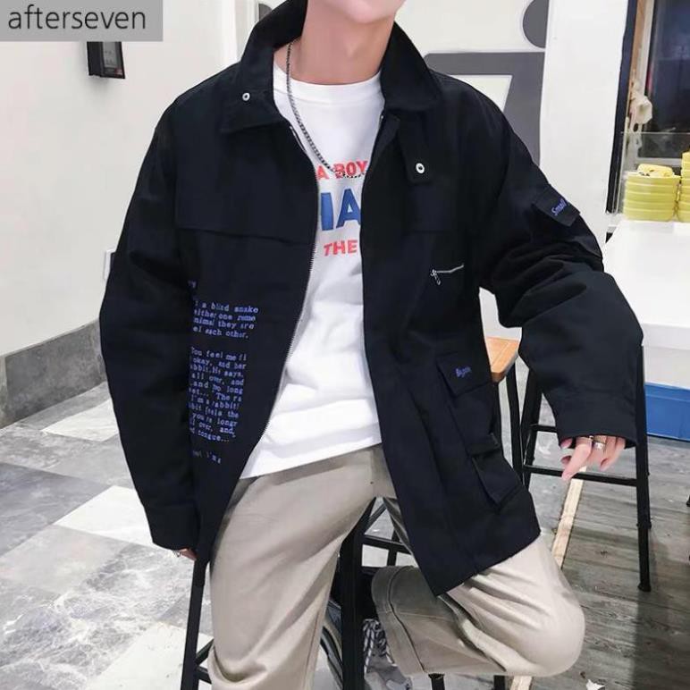 Áo khoác cardigan kaki túi hộp unisex Dây Kéo nam nữ siêu phẩm chất của năm