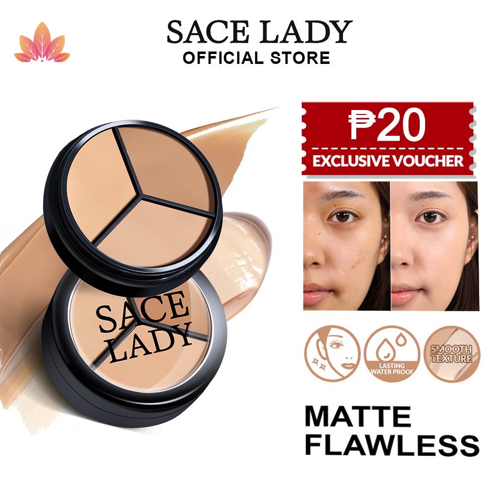 Bảng Phấn Che Khuyết Điểm SACE LADY Che Phủ Quầng Thâm Chống Thấm Nước Lâu Trôi Trọng Lượng Nhẹ JP5