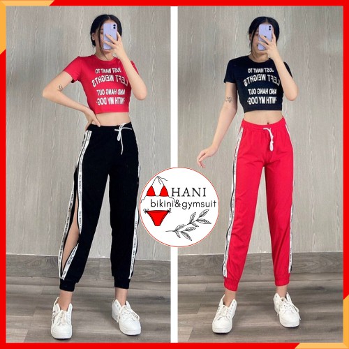 Quần Jogger Khóa Chữ Dành Cho Nữ Tập Zumba, Aerobic, Gym Chất Gió Mềm Thoải Mái Thoáng Mát Khi Tập Luyện