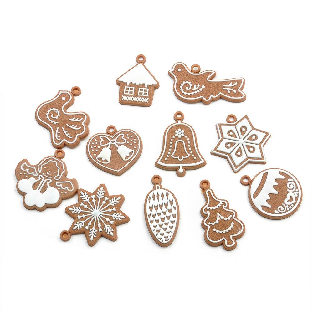 Set 11 Mô Hình Người Bánh Gừng Bằng Cao Su Mềm Trang Trí Cây Thông Giáng Sinh