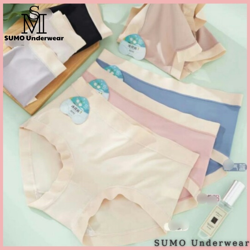 (Sét 5c) Quần lót nữ su lạnh viền su cắt, đáy kháng khuẩn, phom 40-60kg. SUMO-6833