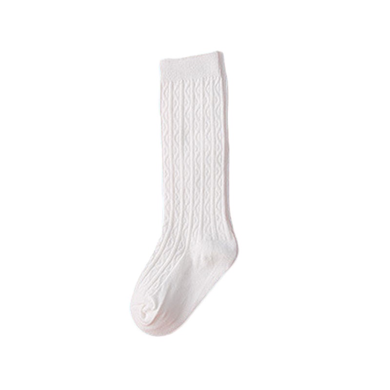 Vớ cotton cổ cao qua đầu gối màu trơn thời trang đơn giản dành cho bé 1-3 tuổi