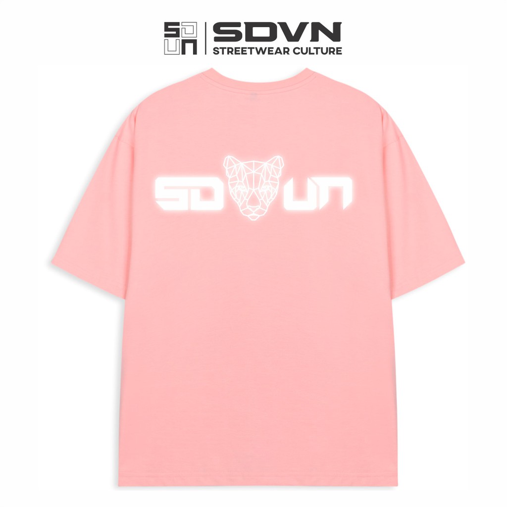 Áo Thun Cotton Form Rộng Unisex Nam Nữ SDVN Decal Phản Quang