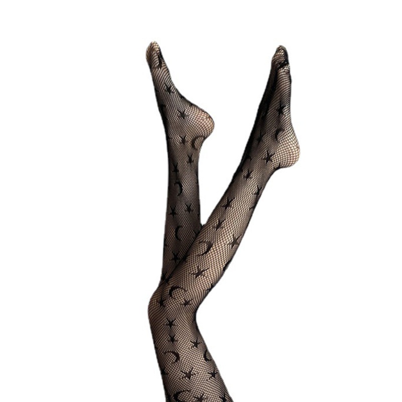 Quần tất lưới họa tiết trăng sao phong cách Harajuku quyến rũ cho nữ