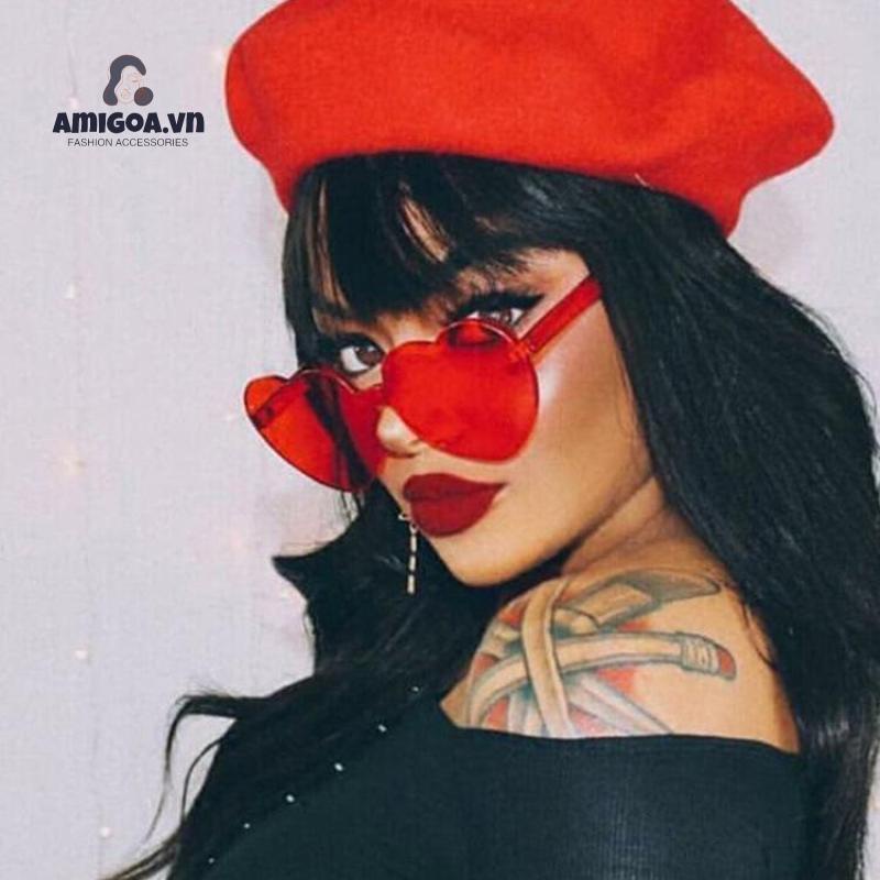 Kính Mát Gọng Trái Tim Thời Trang Cho Nữ