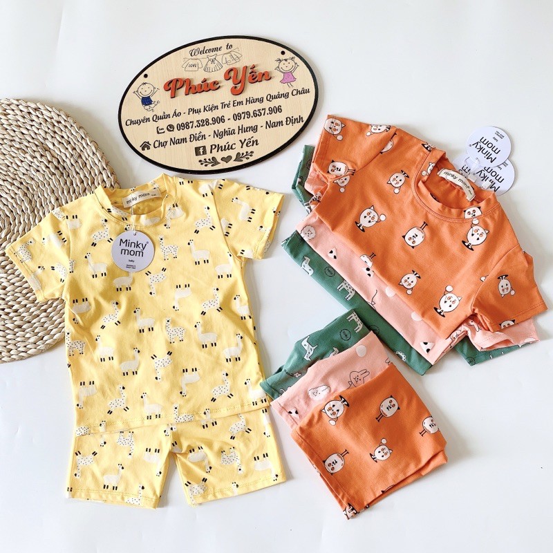 Bộ Cộc Tay Cotton Hàng Minky Mom In Toàn Thân Thỏ-Ngựa Trắng Cho Bé (9-18kg) (SP001380)