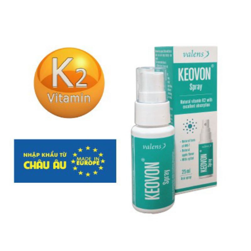 Keovon Spray Vitamin K2 - Kích thích phát triển chiều cao tối ưu (Chai 25ml) - kèm quà tặng