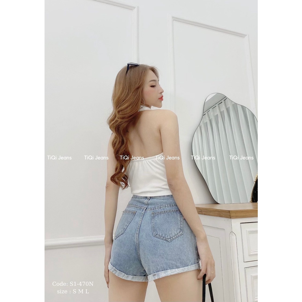 Quần Jean Shorts Rách Cá Tính Gấp Lai Q470
