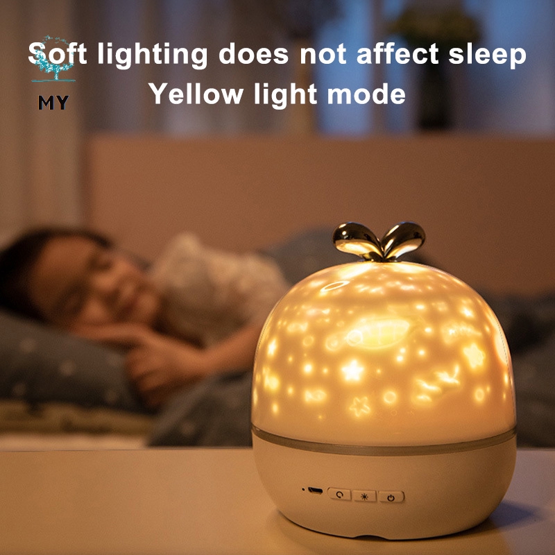 Đèn chiếu bầu trời sao ban đêm với 6 bóng LED xoay 360 độ trang trí phòng ngủ