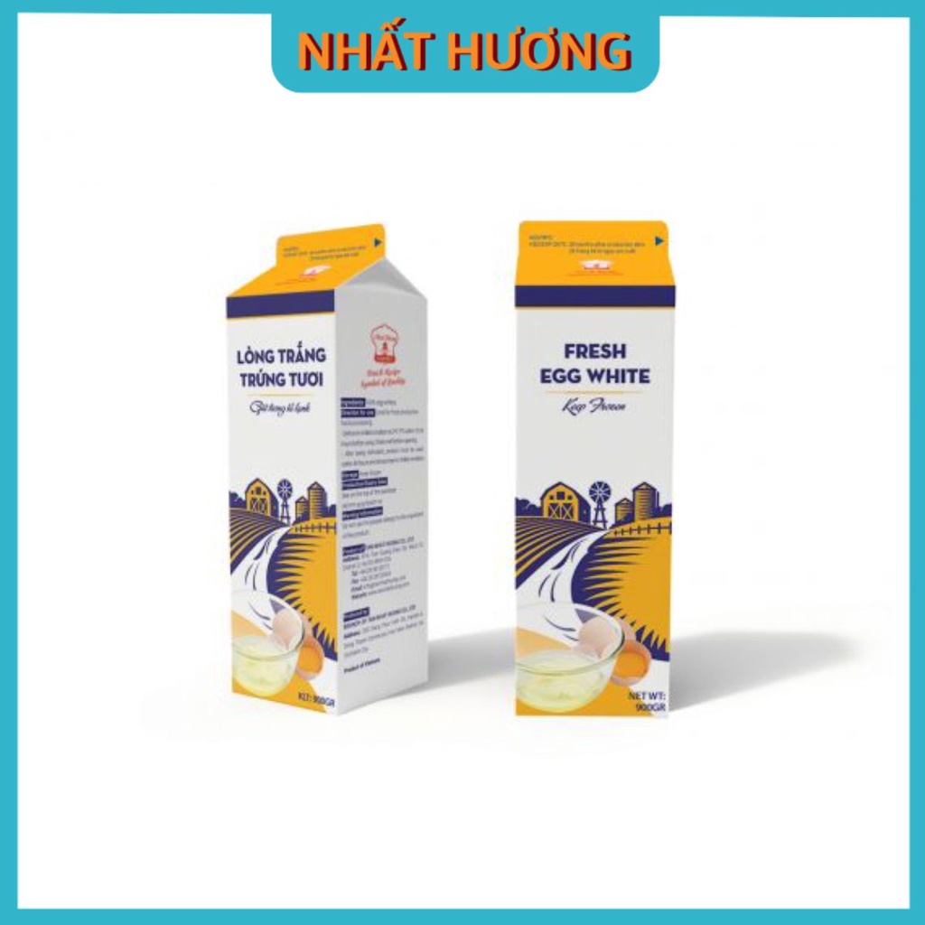 12 HỘP Lòng Trắng Trứng Cấp Đông 900gr Nhất Hương( 12 hộp)