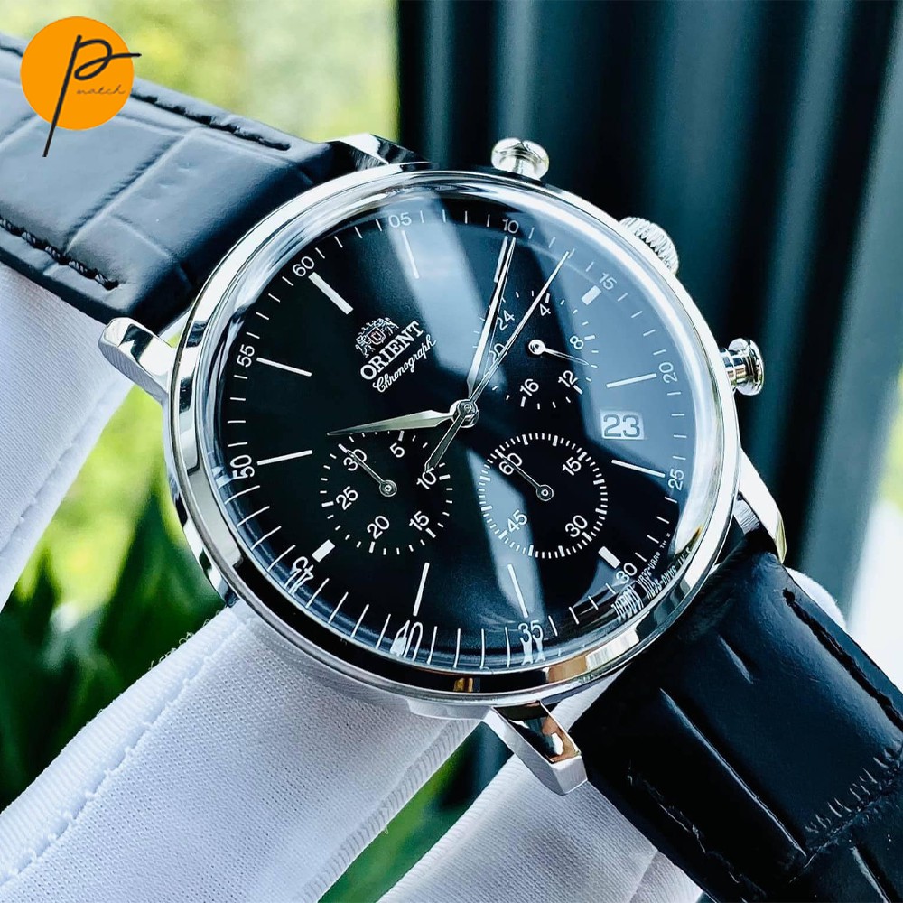 Đồng Hồ Nam bấm giờ thể thao ORIENT CHRONOGRAPH RA-KV0404B10B, dây da chính hãng