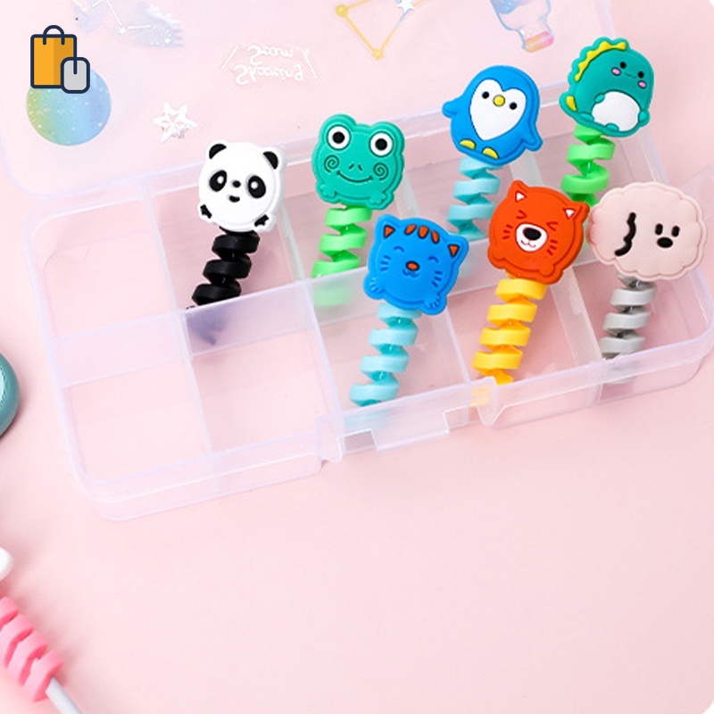 Dễ Thương Phụ Kiện Bảo Vệ Dây Cáp Sạc Hình Hoạt Hình Đáng Yêu Cho Ouyuo