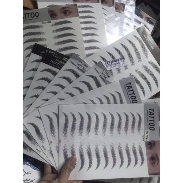 Miếng dán lông mày 1 set 10 cặp dán 6D
