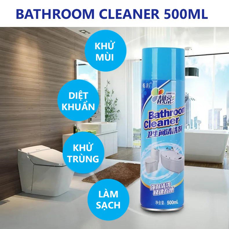 Bình xịt tẩy rửa vệ sinh nhà tắm bọt tuyết Bathroom Cleaner 500ML - Làm sạch nhanh, diệt khuẩn hiệu quả