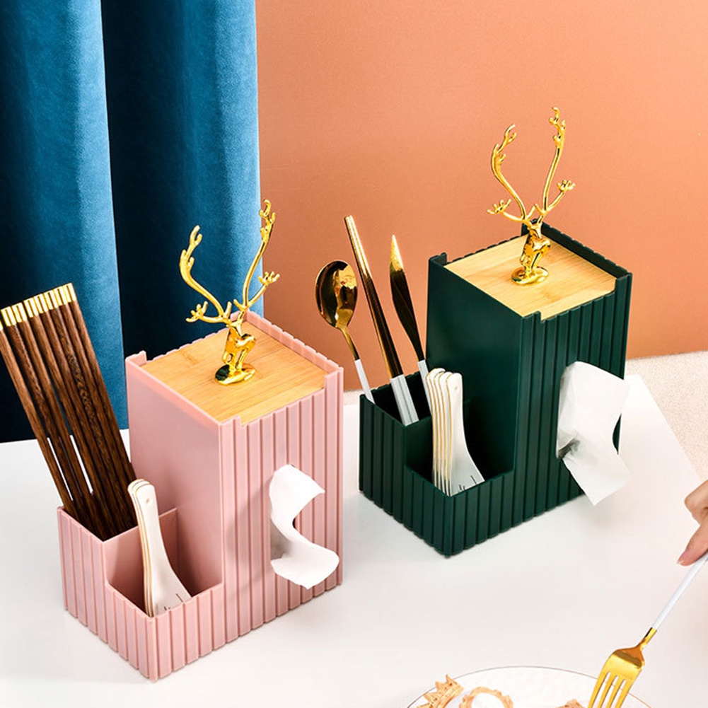 Hộp Đựng Khăn Giấy/Đồ Dùng Để Bàn Hình Nai Trang Trí Nhà Cửa/Phòng Khách