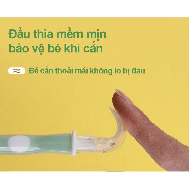 Thìa silicon cho bé ăn dặm hình con mèo-lợn