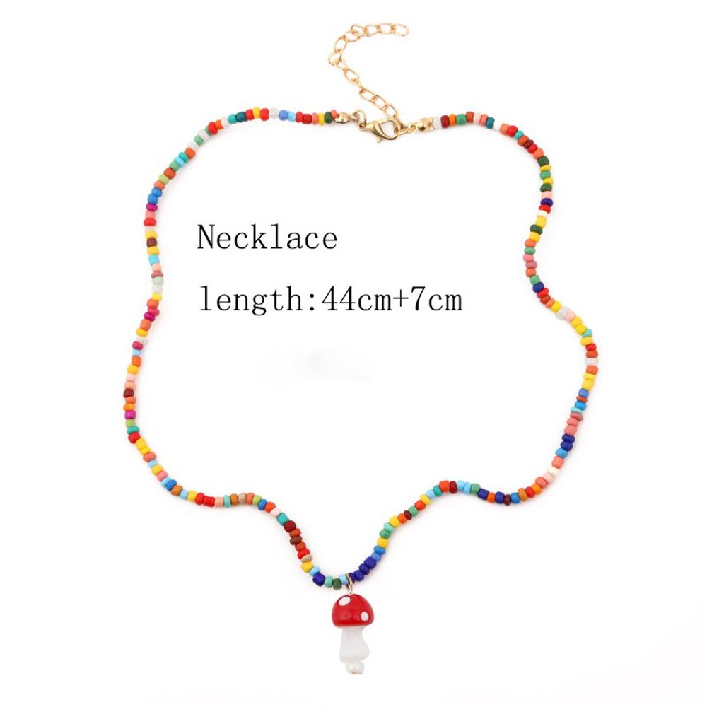 Vòng cổ Mặt Hình Nấm Ngôi Sao Trái Tim Đôi Mới Cho Nữ