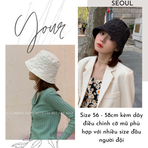 Mũ tai bèo 100% cotton chống nắng, nón bucket siêu nhẹ tạo hình nhăn độc đáo phong cách Nhật Bản Hot Trend