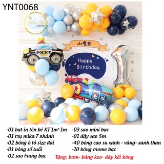 Sét trang trí sinh nhật cho bé trai, sét bóng sinh nhật chủ đề ô tô ,YẾN NHI SHOP
