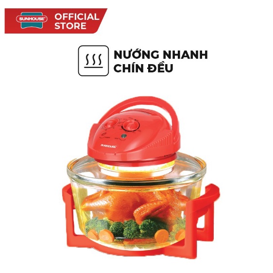 Lò nướng Halogen Thủy tinh  SUNHOUSE 12L
