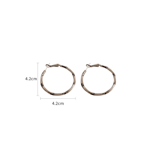 Bông tai tròn to xoắn nhẹ S925 đơn giản, phụ kiện thời trang hoa khuyên tai nữ Filibra -  BT006