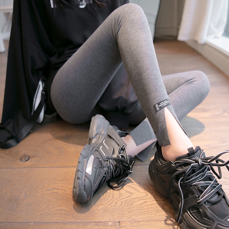 Quần legging gân mới vào mùa xuân và mùa thu / quần tất dài mỏng dành cho nữ / quần bó thun giảm béo