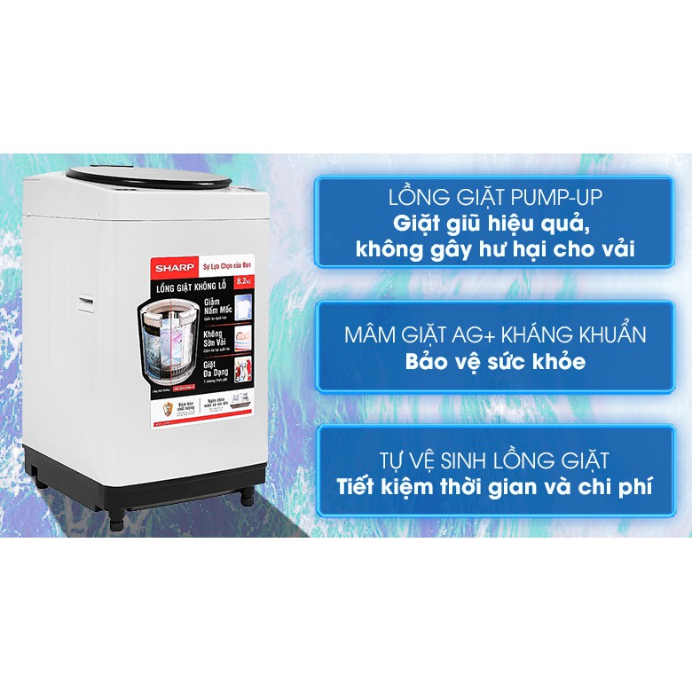 Máy giặt Sharp 8.2 kg ES-W82GV-H (Miễn phí giao tại HCM-ngoài tỉnh liên hệ shop)