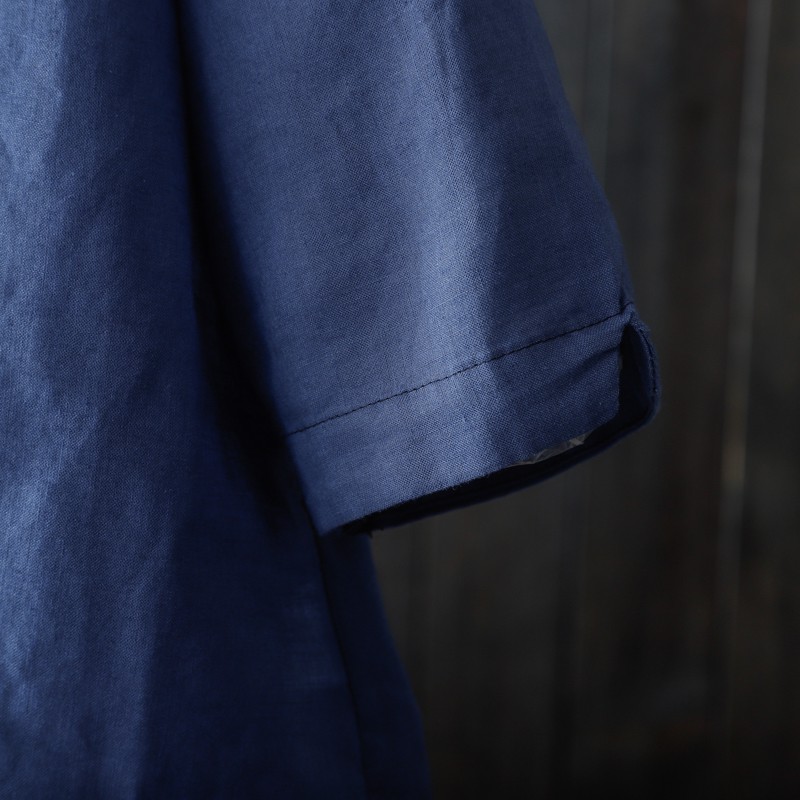 Áo trung niên vải linen theo hoa đơn giản freesize