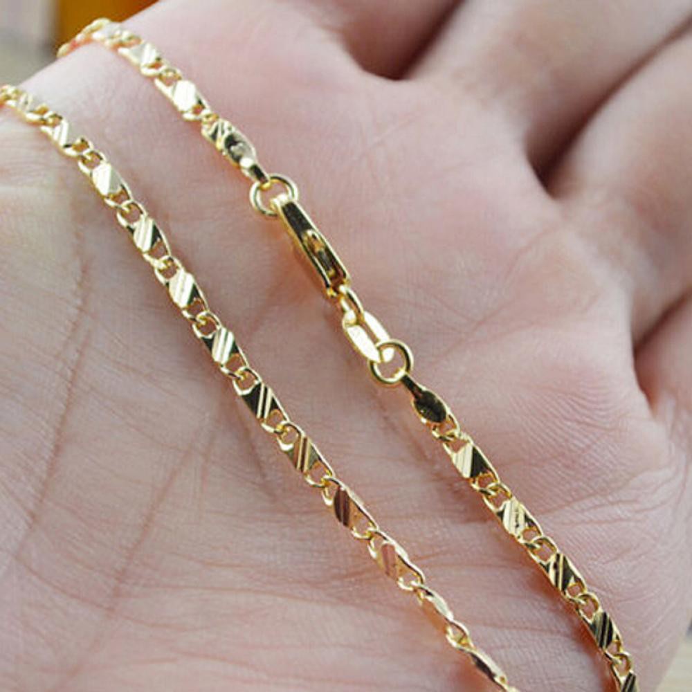 Vòng cổ Thiết Kế Mới Mạ Vàng 18K|Nhẫn Thời Trang Cho Nam Và Nữ Kích Thước 16-30 Inch