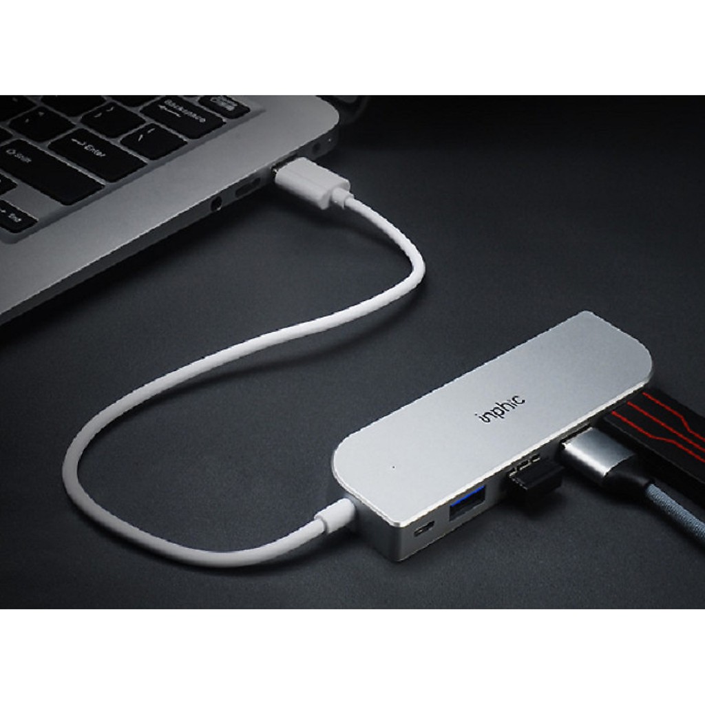 Bộ chia cổng USB Hub 5 trong 1 (4 cổng USB và 1 cổng sạc Micro-USB) thương hiệu Inphic