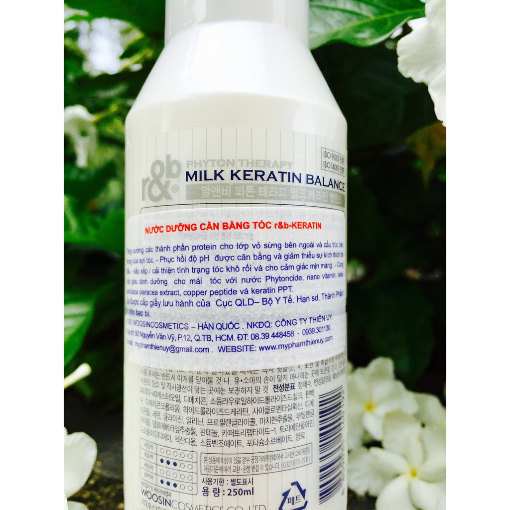 Nước dưỡng tóc R&amp;B Milk Keratin Balance 250ml