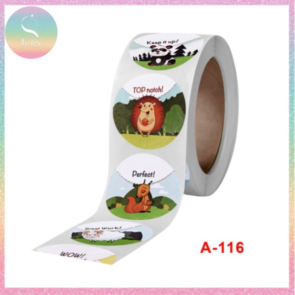 [HOTIS] 45 MẪU - Sticker cuộn 500 nhãn dán khen thưởng học sinh tạo động lực