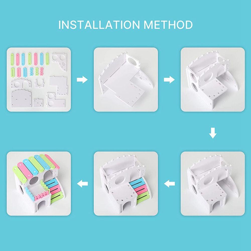 CLEOES Ngôi Nhà Đồ Chơi Hai Tầng Màu Cầu Vồng Dành Cho Chuột Hamster