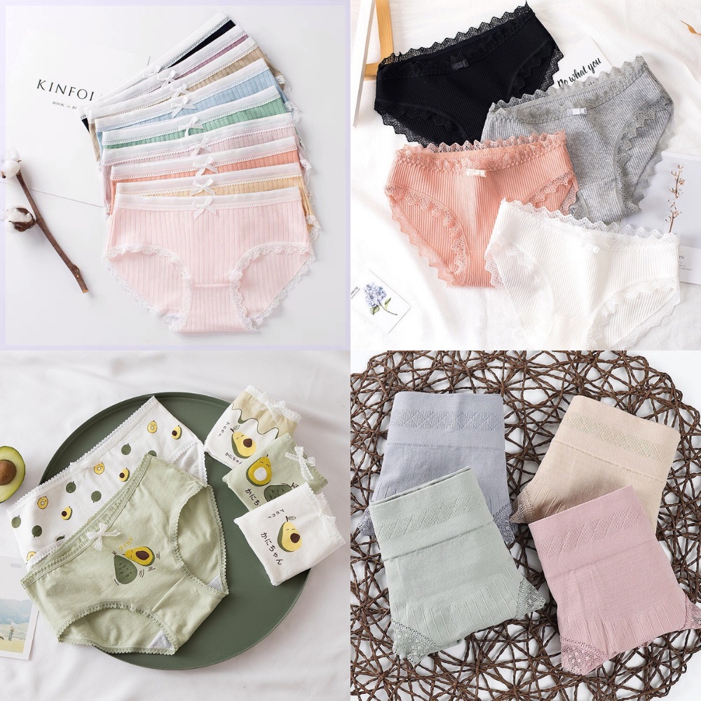Quần lót nữ cotton cạp sọc kháng khuẩn thun lạnh dễ thương sexxy gợi cảm (8 màu) QL7 | BigBuy360 - bigbuy360.vn