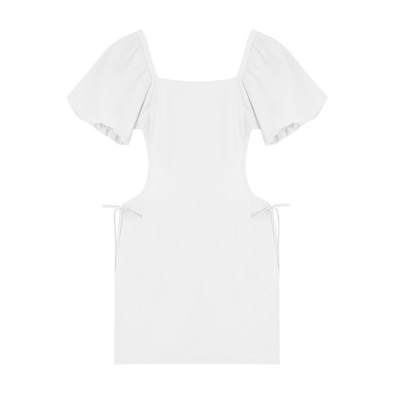 Đầm Trắng Tay Phồng Chiết Eo Thời Trang Mùa Hè 2021 Cho Nữ | BigBuy360 - bigbuy360.vn