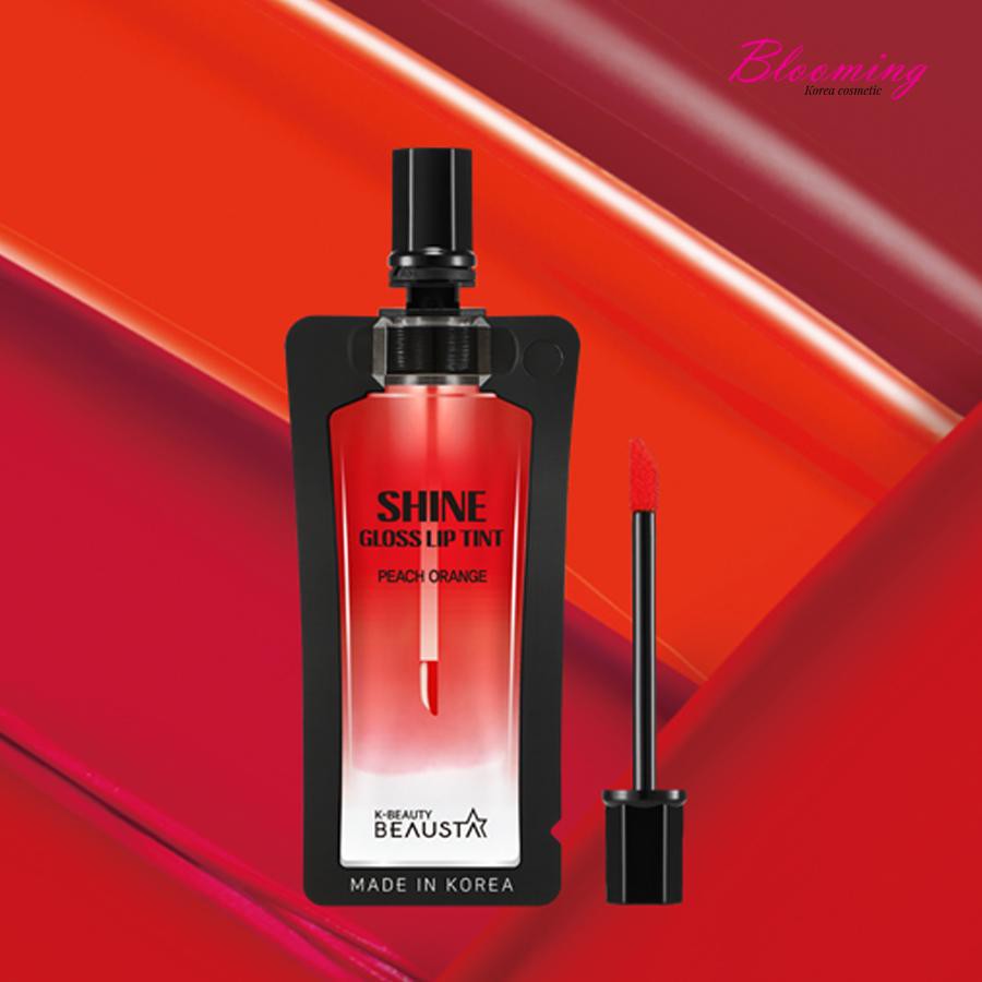 Son Tint Bóng, Siêu Lì, Căng Mọng Môi Hàn Quốc Beausta-Shine Gloss Lip Tint-Peach Orange 4ml | BigBuy360 - bigbuy360.vn