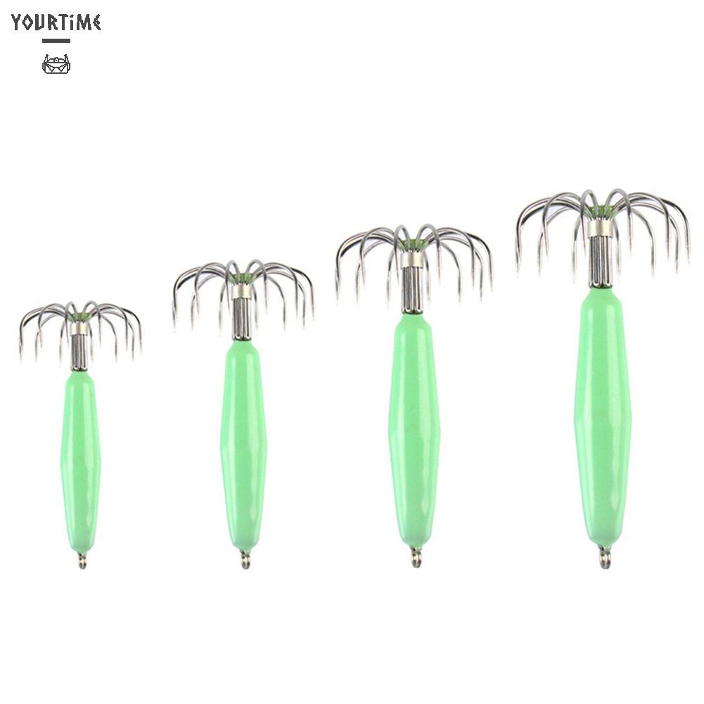 Mồi Câu Cá Giả Hình Mực Dạ Quang 12 Móng