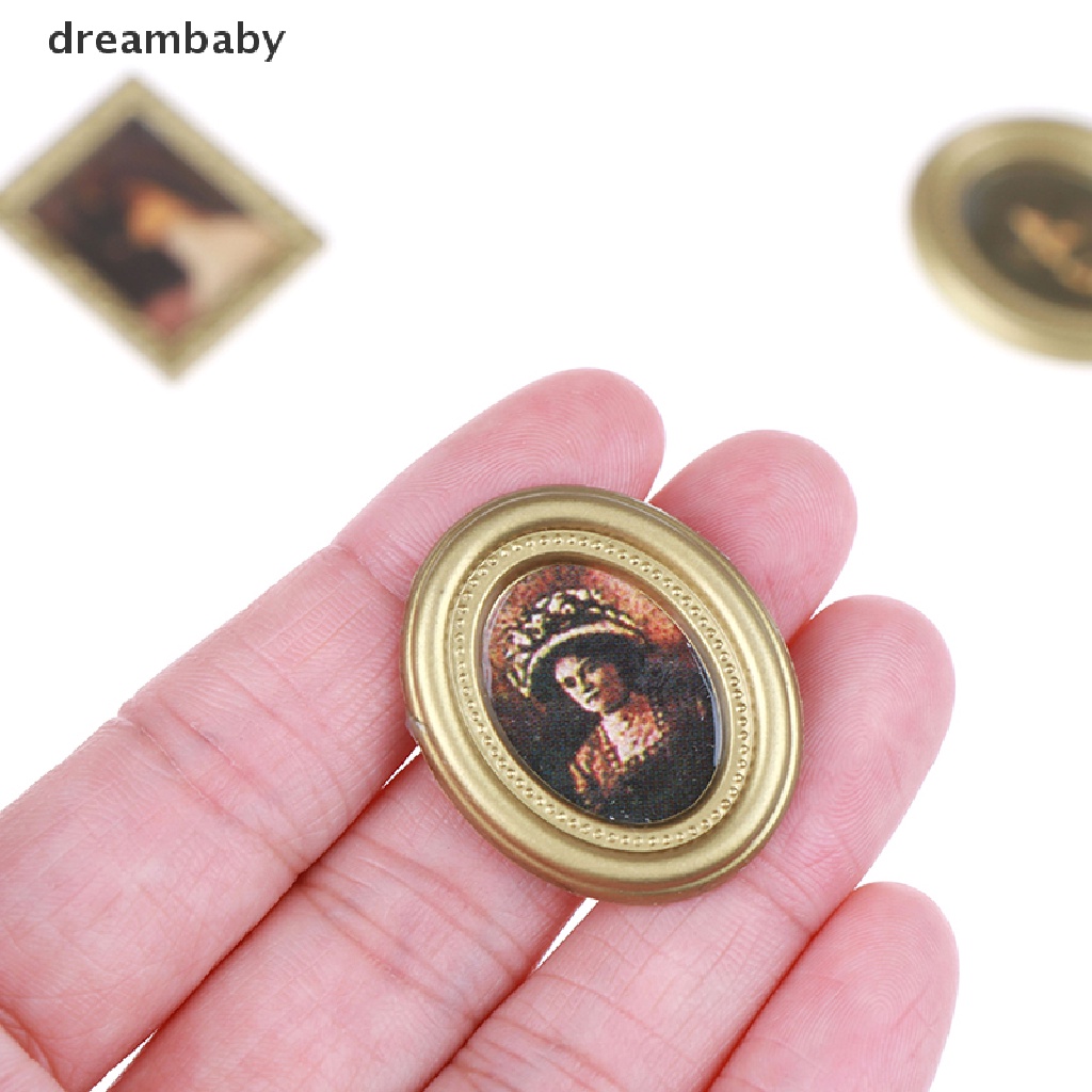 1 Set Tranh Sơn Dầu Treo Tường Trang Trí Nhà Búp Bê Tỉ Lệ 1: 12