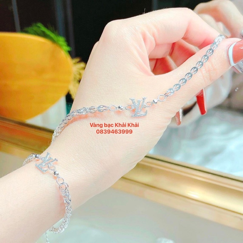 Lắc tay nữ bạc ta - Lắc tay LV bạc ta - Vàng bạc Khải Khải