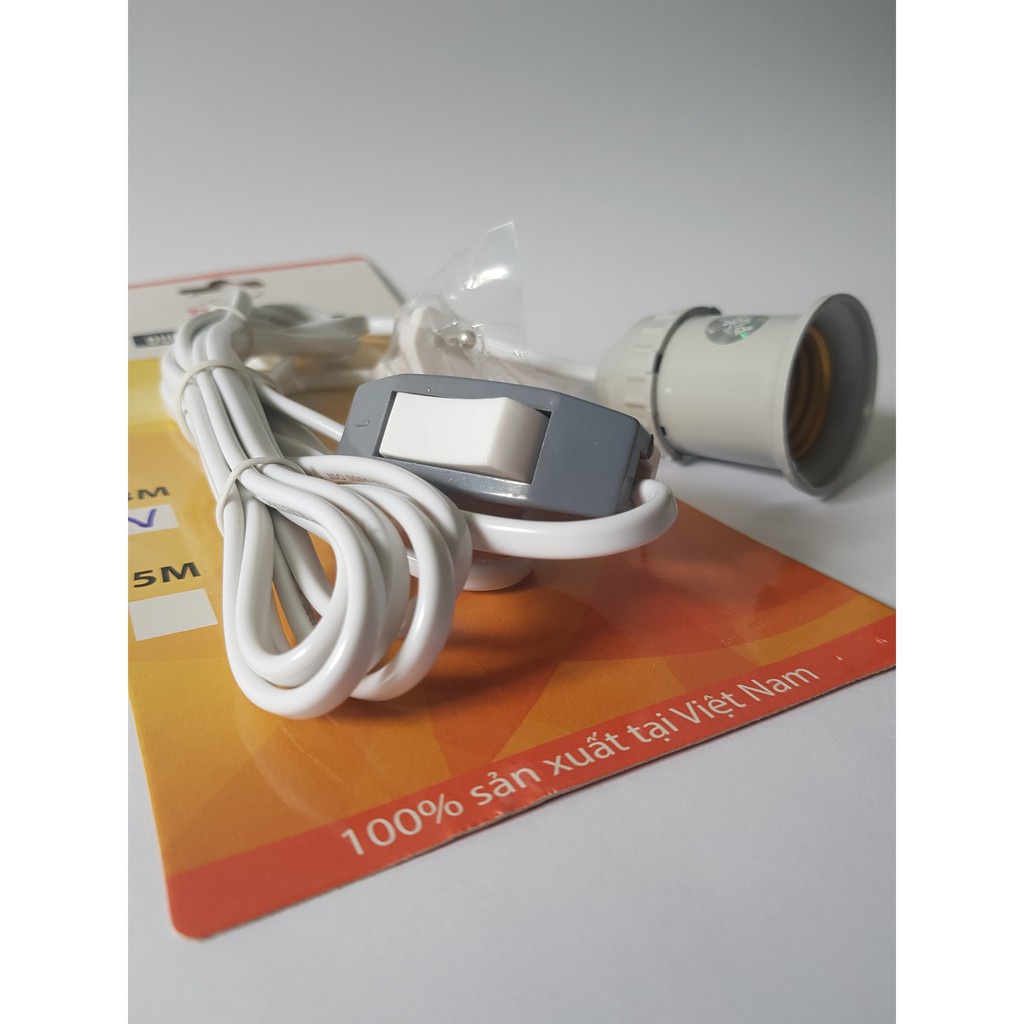 Dây đuôi đèn liền công tắc 3m, 5m Pipo