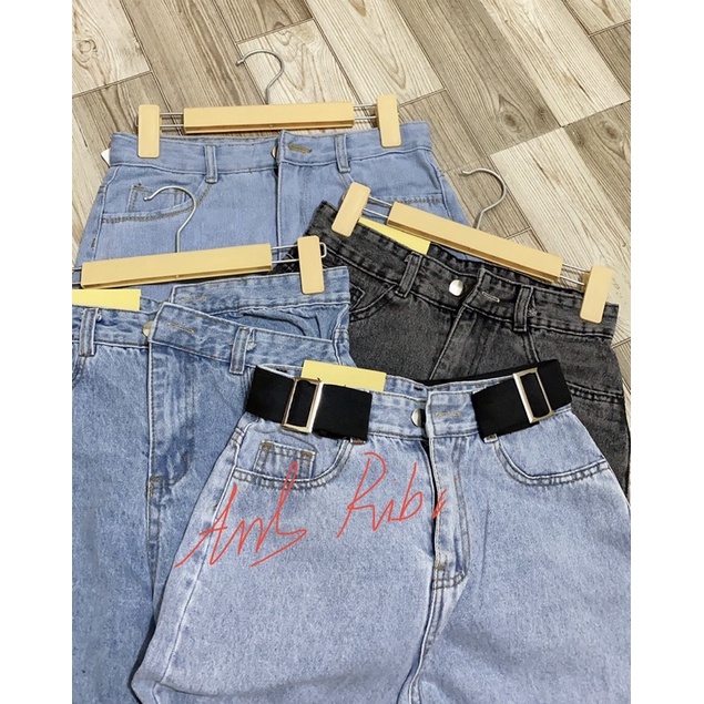 Quần Jeans Baggy [99k TDSHOPX6] Ống Rộng Cạp Chéo Cao Nữ, Quần Bò Suông Style Hàn Quốc 2021 -Anh Ribi