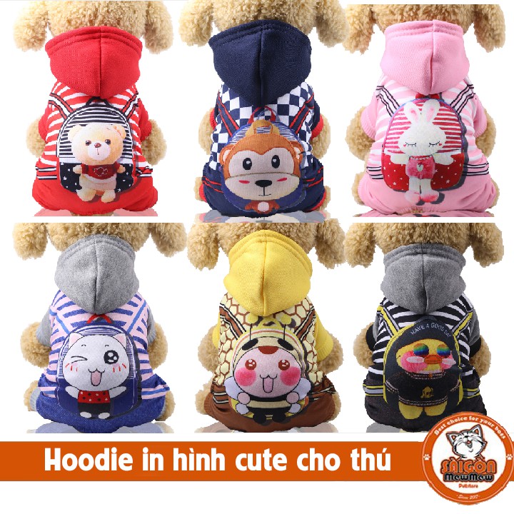 HOODIE IN HÌNH CÓ 4 CHÂN CHO THÚ CƯNG