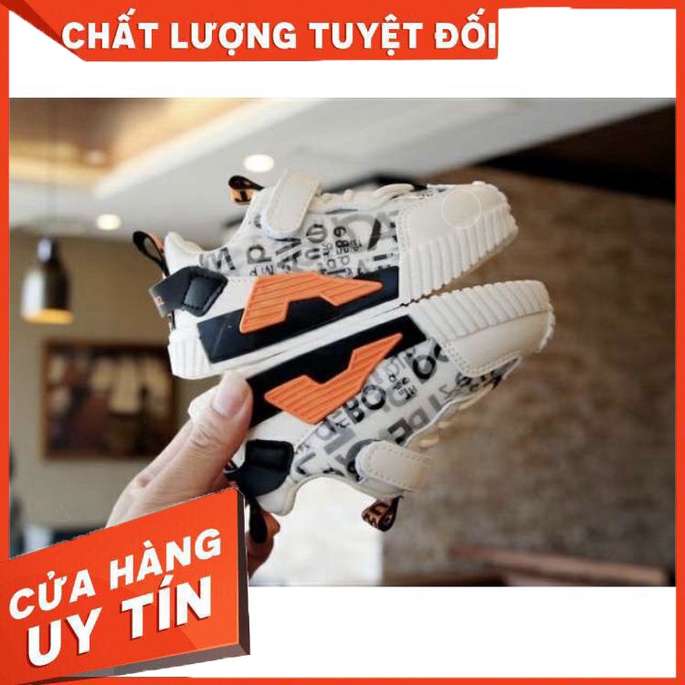 HÀNG NHẬP KHẨU -  Giày Trẻ Em - Giày Thể Thao Trắng Chữ Phối Cam Hàng Cao Cấp Cho Bé Từ 2-6 tuổi - Hàng Nhập Khẩu