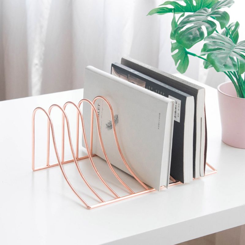 Giá Đỡ Tập Sách Bằng Sắt 10 Ngăn Phong Cách Bắc Âu