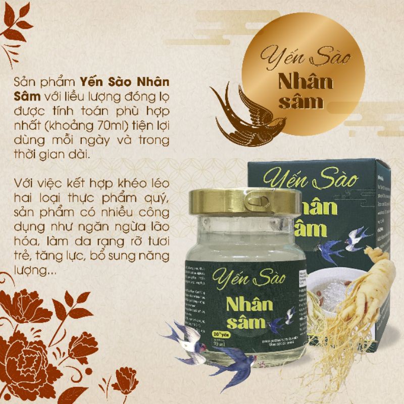 Yến sào nhân sâm 70ml bổ sung dinh dưỡng tăng đề kháng
