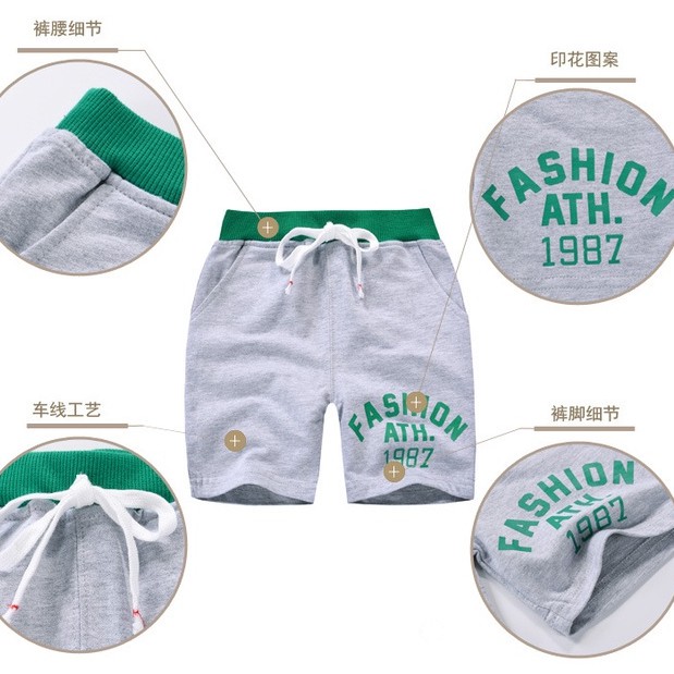 Quần đùi SOFFNY vải cotton ống rộng cá tính thoải mái cho bé trai
