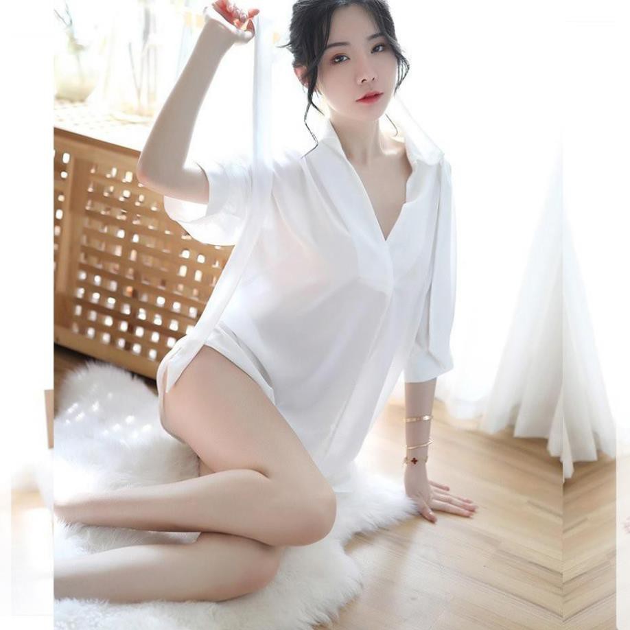 [Lụa Mềm - Sang Xịn] áo sơ mi ngủ nữ cao cấp - váy ngủ đẹp dài quyến rũ B1030 😍