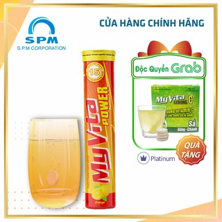 COMBO PLATINUM 1 tuýp viên sủi Vitamin MyVita Power (Hương Cam) & hộp 20 viên sủi Vitamin MyVita Strong C sả gừng chanh